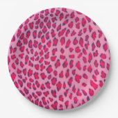 Pink Leopard Print Pappteller (Vorderseite)