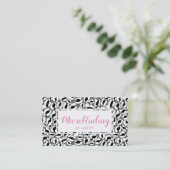 Pink Leopard Print Pattern Beauty Spray Tan Salon Visitenkarte (Stehend Vorderseite)