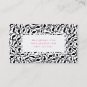 Pink Leopard Print Pattern Beauty Spray Tan Salon Visitenkarte (Rückseite)