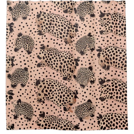 Pink Leopard Print Pattern - Chic Animal Duschvorhang (Vorderseite)