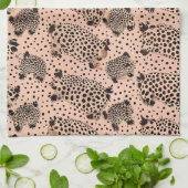 Pink Leopard Print Pattern - Chic Animal Geschirrtuch (Gefaltet)