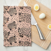 Pink Leopard Print Pattern - Chic Animal Geschirrtuch (Viertel Falte)