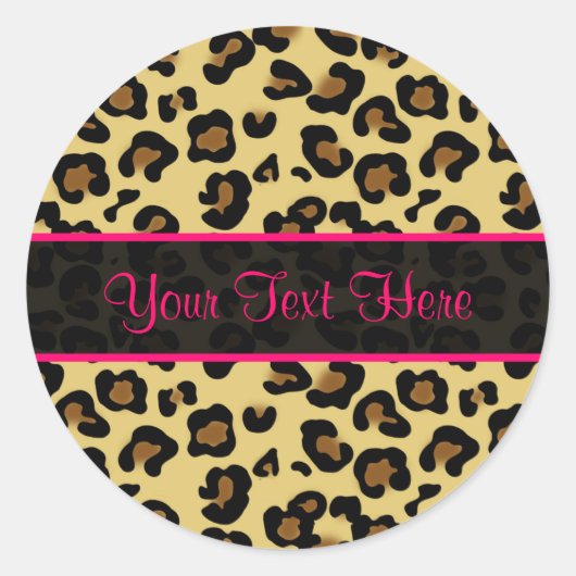 Pink Leopard Print Personalisiert Stickers (Vorderseite)