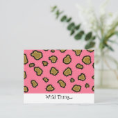 Pink Leopard Print Postkarte (Stehend Vorderseite)