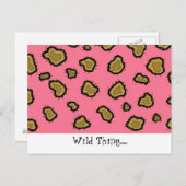 Pink Leopard Print Postkarte (Vorne/Hinten)