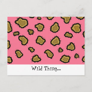 Pink Leopard Print Postkarte