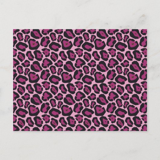 Pink Leopard Print Postkarte (Vorderseite)