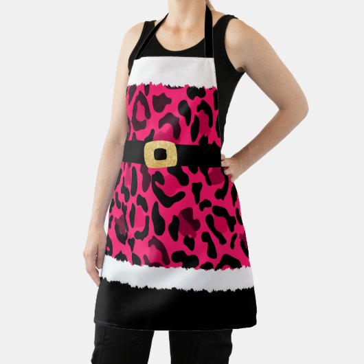 Pink Leopard Print Santa Claus Kostüme Weihnachten Schürze (InSitu)
