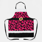 Pink Leopard Print Santa Claus Kostüme Weihnachten Schürze (Vorderseite)
