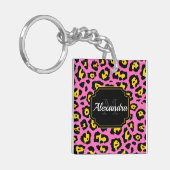 Pink Leopard Print Schlüsselanhänger (Vorderseite links)