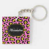 Pink Leopard Print Schlüsselanhänger (Rückseite)