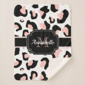 Pink Leopard Print Sherpadecke (Vorderseite)