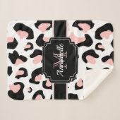 Pink Leopard Print Sherpadecke (Vorderseite (Horizontal))