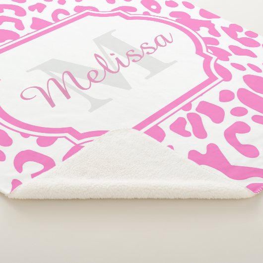 Pink Leopard Print Sherpadecke (3/4)