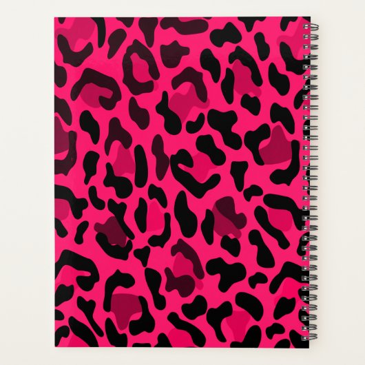 Pink Leopard Print Soccer Name Planer (Rückseite)