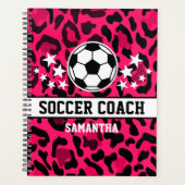 Pink Leopard Print Soccer Name Planer (Vorderseite)