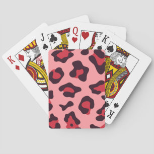 Pink Leopard Print Spielkarten
