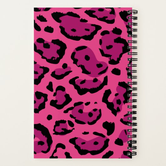 Pink Leopard Print Spiral Notizblock (Rückseite)