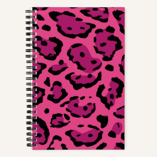 Pink Leopard Print Spiral Notizblock