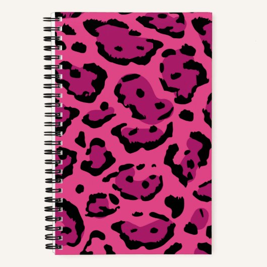 Pink Leopard Print Spiral Notizblock (Vorderseite)