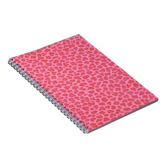 Pink Leopard Print Spiralnotebook Notizblock (Rechte Seite)