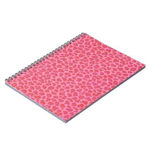 Pink Leopard Print Spiralnotebook Notizblock (Linke Seite)