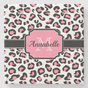 Pink Leopard Print Steinuntersetzer