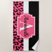 Pink Leopard Print Strandtuch (Vorderseite)