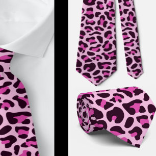 Pink Leopard Print Trauzeugen Punk Rock Hochzeiten Krawatte