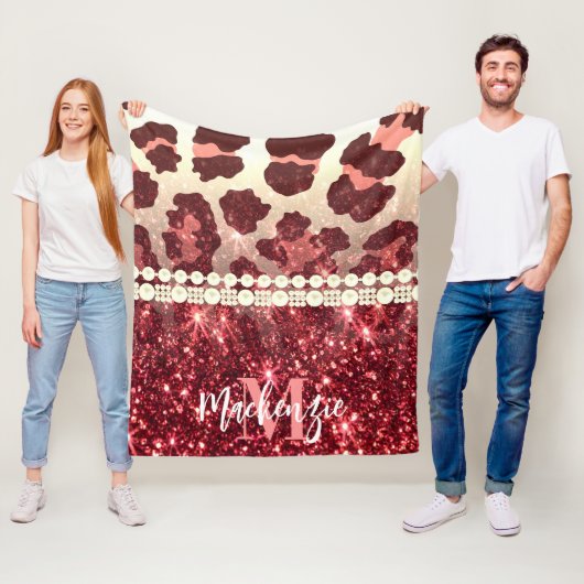 Pink Leopard Print und Glitzer Fleecedecke (Beispiel)