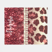 Pink Leopard Print und Glitzer Fleecedecke (Vorderseite (Horizontal))