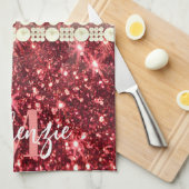 Pink Leopard Print und Glitzer Geschirrtuch (Viertel Falte)