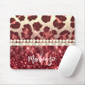 Pink Leopard Print und Glitzer Mousepad (Mit Mouse)