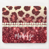 Pink Leopard Print und Glitzer Mousepad (Vorne)