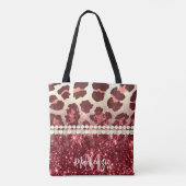 Pink Leopard Print und Glitzer Tasche (Rückseite)