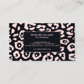 Pink Leopard Print Visitenkarte (Rückseite)