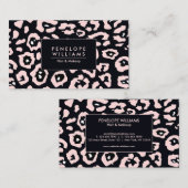 Pink Leopard Print Visitenkarte (Vorne/Hinten)