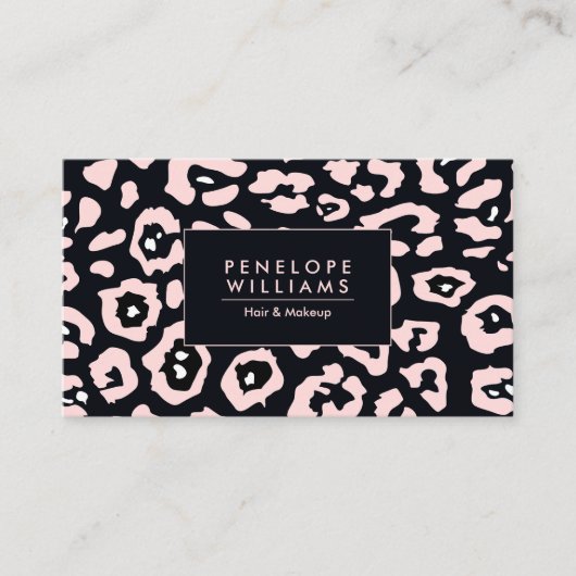Pink Leopard Print Visitenkarte (Vorderseite)