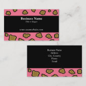 Pink Leopard Print Visitenkarte (Vorne/Hinten)