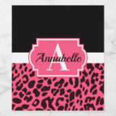 Pink Leopard Print Weinetikett (Einzelnes Label)