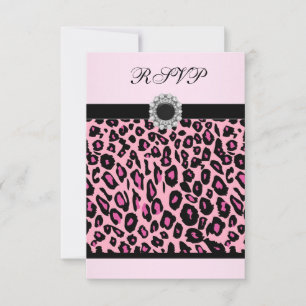 Pink Leopard RSVP-Vorlage RSVP Karte