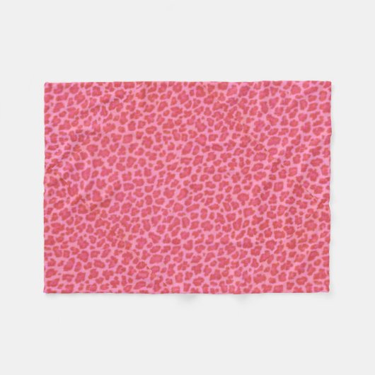 Pink Leopard Skin Fleece Blanket (Vorderseite (Horizontal))