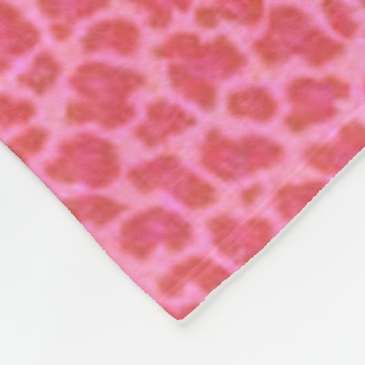 Pink Leopard Skin Fleece Blanket (Ecke)