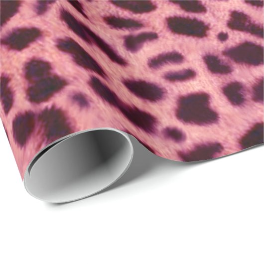 Pink Leopard Skin Pattern Geschenkpapier (Rolleneckpunkt)