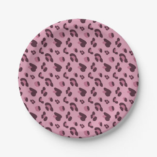 Pink Leopard Skin Pattern Pappteller