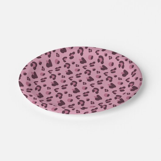 Pink Leopard Skin Pattern Pappteller (Schrägansicht)