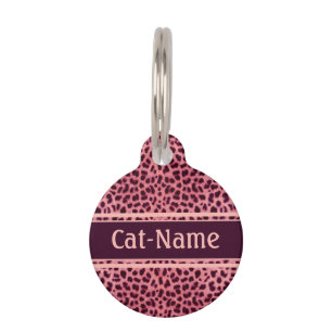 Pink Leopard Skin personalize Haustiermarke