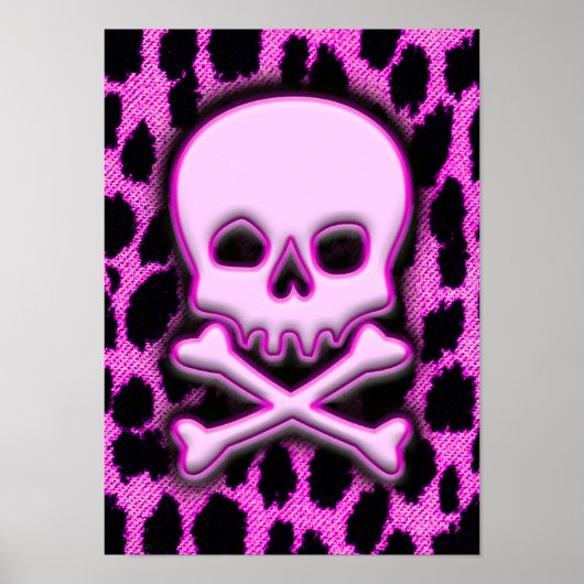 Pink Leopard Skull Poster (Vorne)