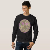 Pink Leopard Smile Face  Heart Eyes Happy Face Sweatshirt (Vorne ganz)
