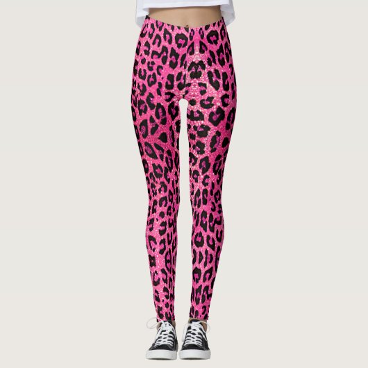 Pink Leopard Sparkle Leggings (Vorderseite)